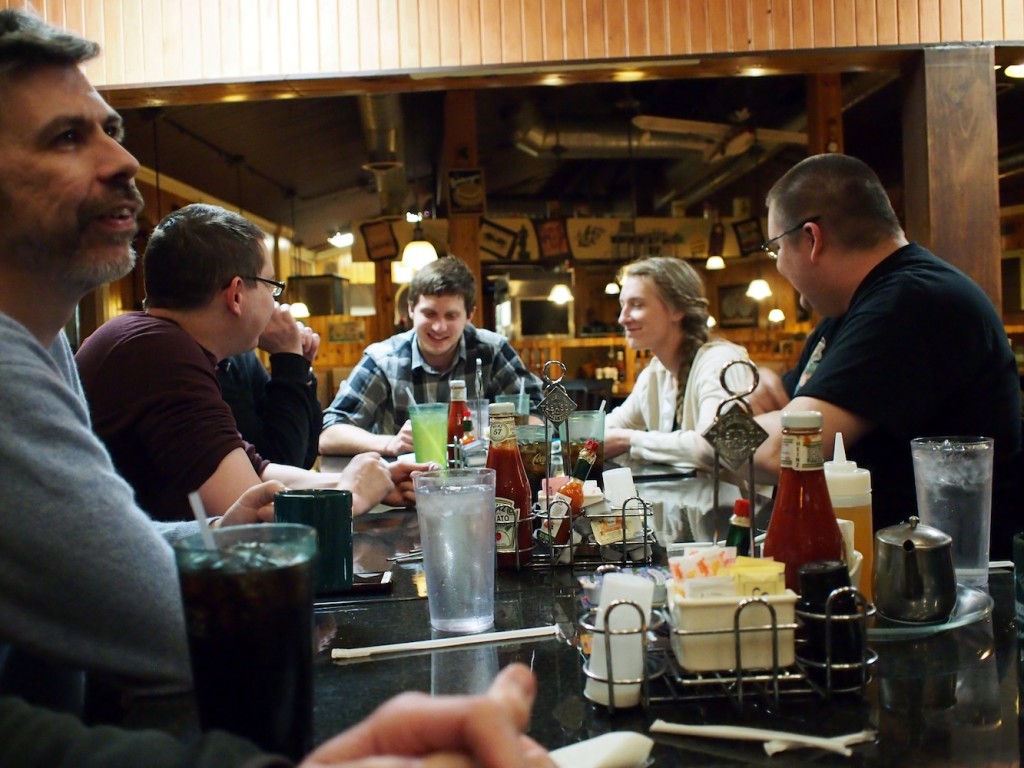 The crowd at Theio's