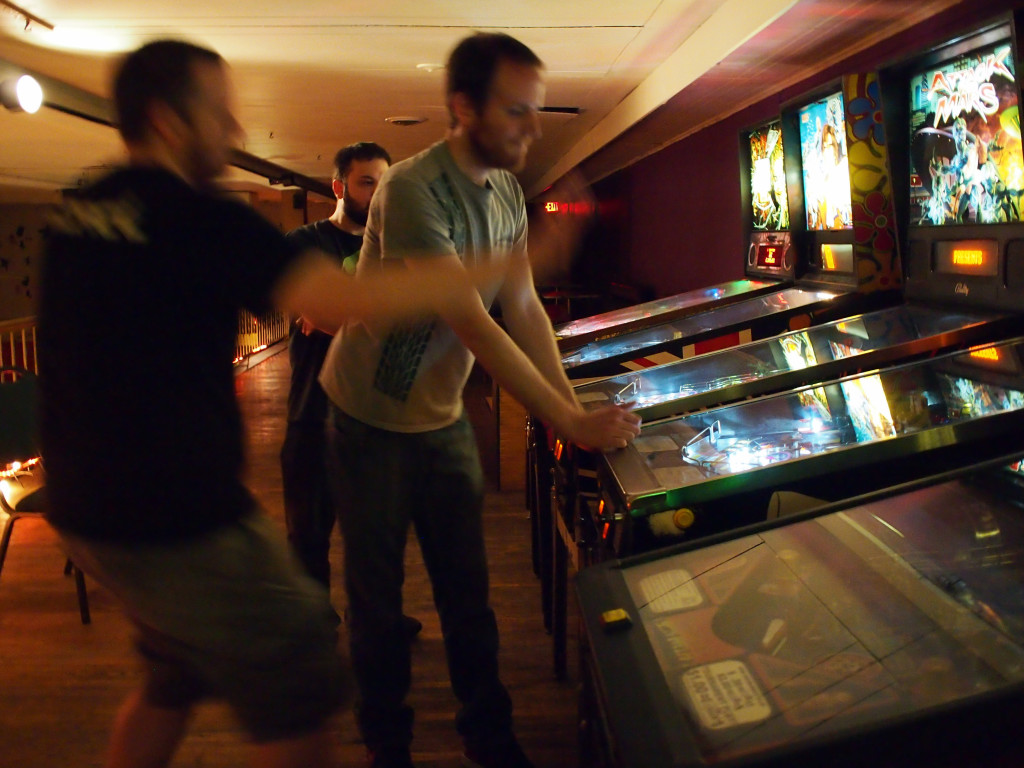 Mike S. and Mike B. finishing a ball.