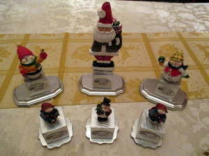 Holiday-themed trophies I made for the main and side tournament. This is why the tournament was so popular, right?