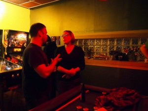 Greg and Kandus chatting.