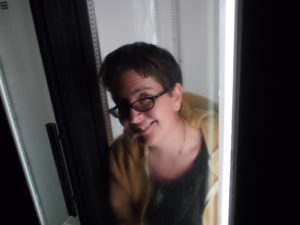 Me sitting in the refrigerator.