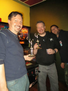 Zen winners Dan and Mike, with photobomb by Matt.