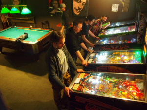 Matt S. shows off the removable lockdown bar from Ghostbusters at March Hare Madness.