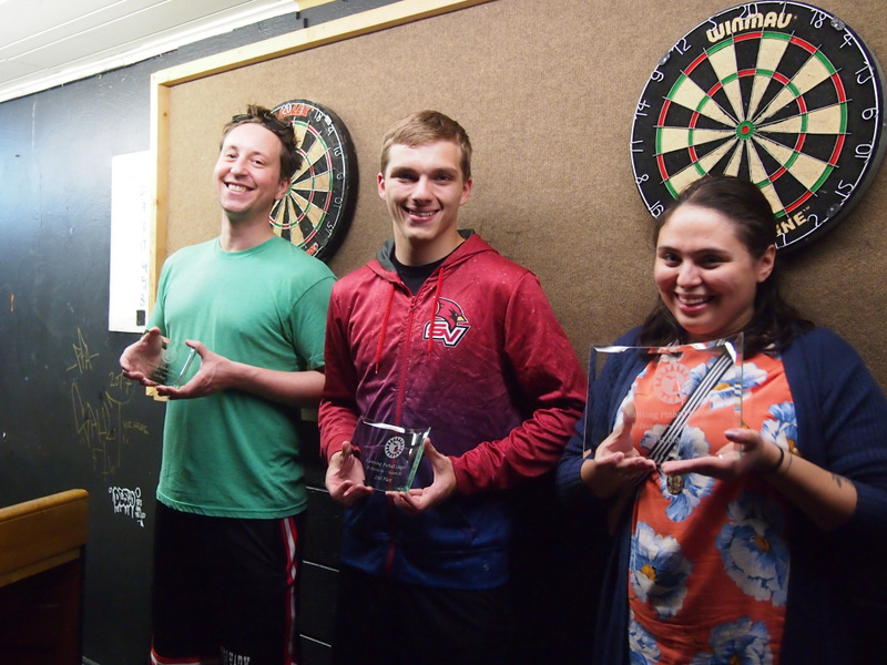 Jon, Tyler, and Lupe with their trophies.