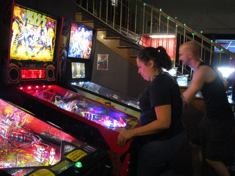 Lupe playing Kiss, and in the background, Josh playing Iron Maiden.